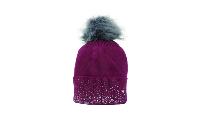 Hy Equestrian Synergy Diamante Bobble Hat - Fig